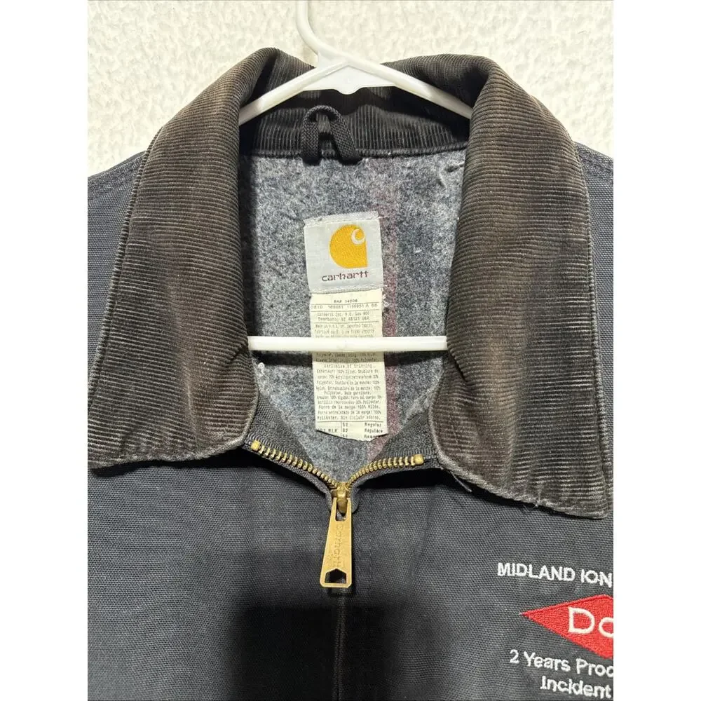 Carhartt Detroit 2XL Jacket J01 BLK 52 Regular Blanket Lined USA Union Made